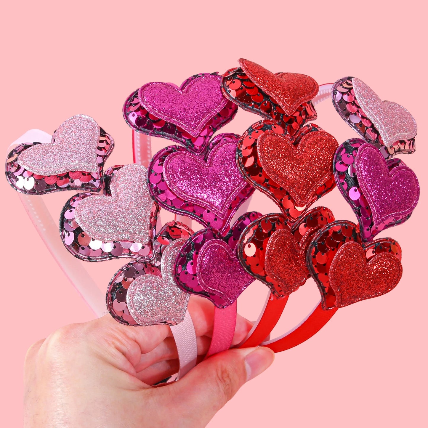 sweet heart glitter headband