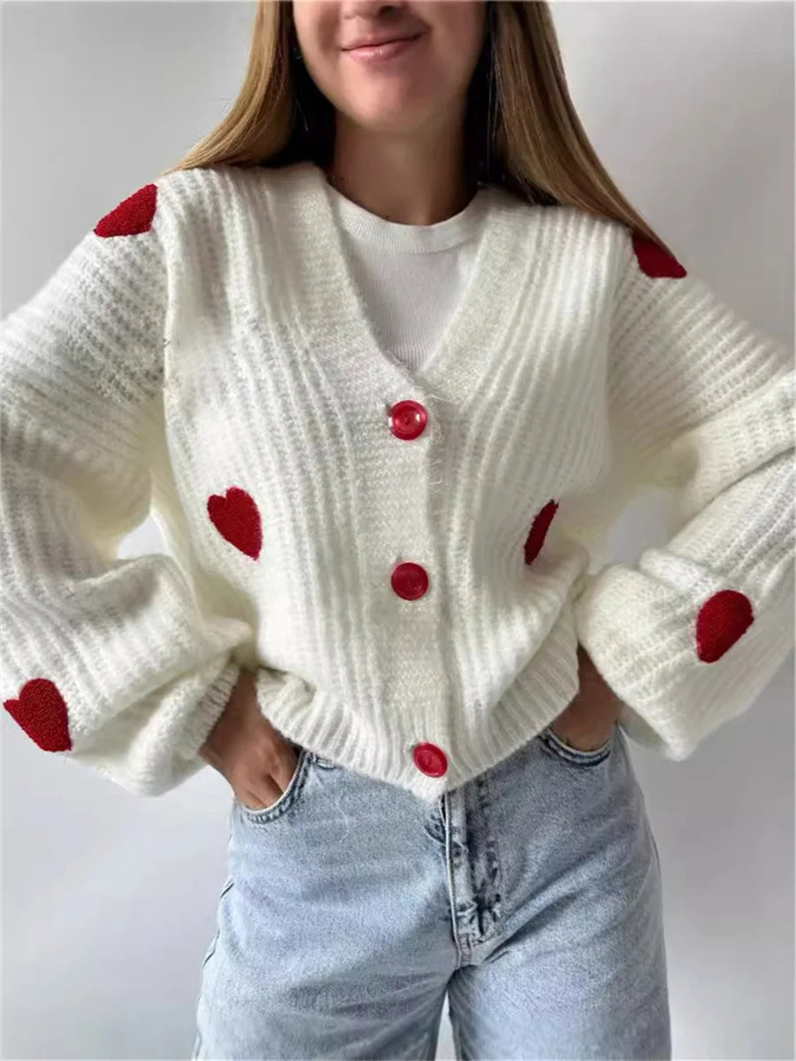 valentine's day knit cardigan