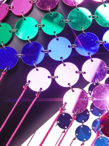 rainbow metallic skirt