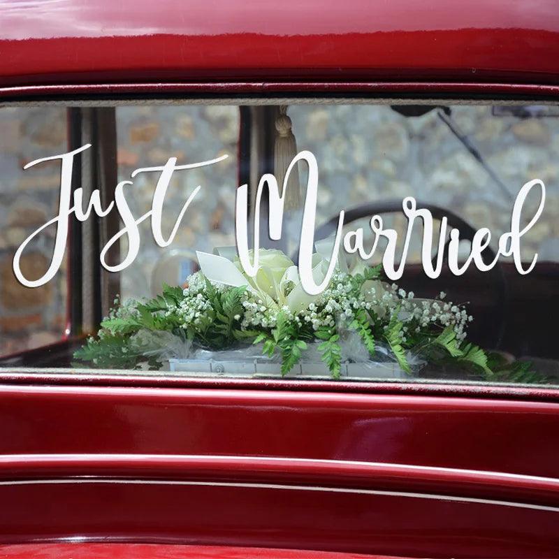 just married car sticker - basil boutique