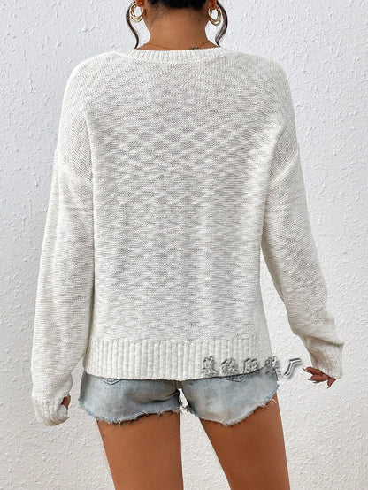 america knit crew sweater - basil boutique