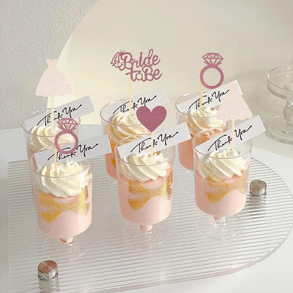 bride-to-be pink cupcake toppers - basil boutique