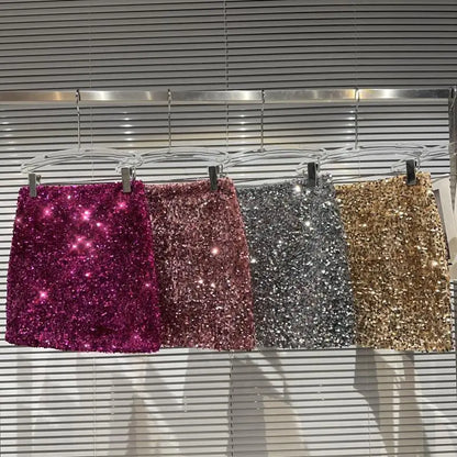 fashion sequin mini skirt - basil boutique