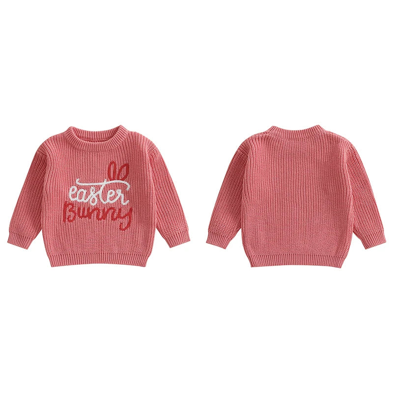 easter bunny knit kids crew sweater