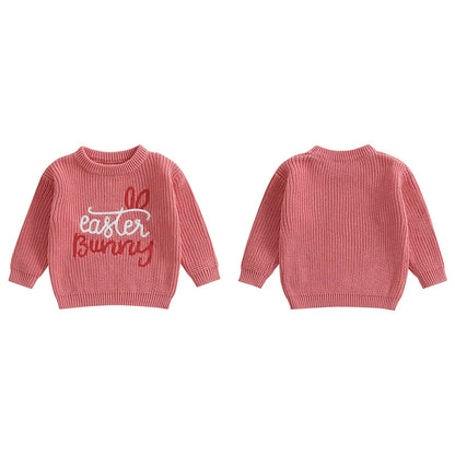 easter bunny knit kids crew sweater
