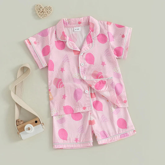 birthday girl kids pajama set