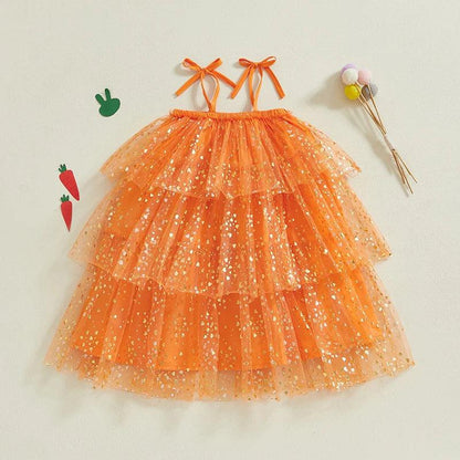 carrot sparkle kids dress