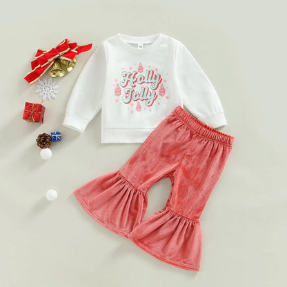 holly jolly kids outfit - basil boutique