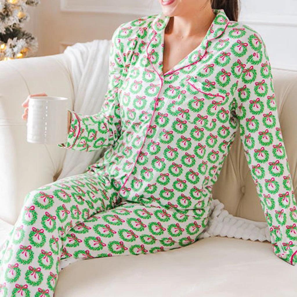 sleigh all the way pajamas - basil boutique