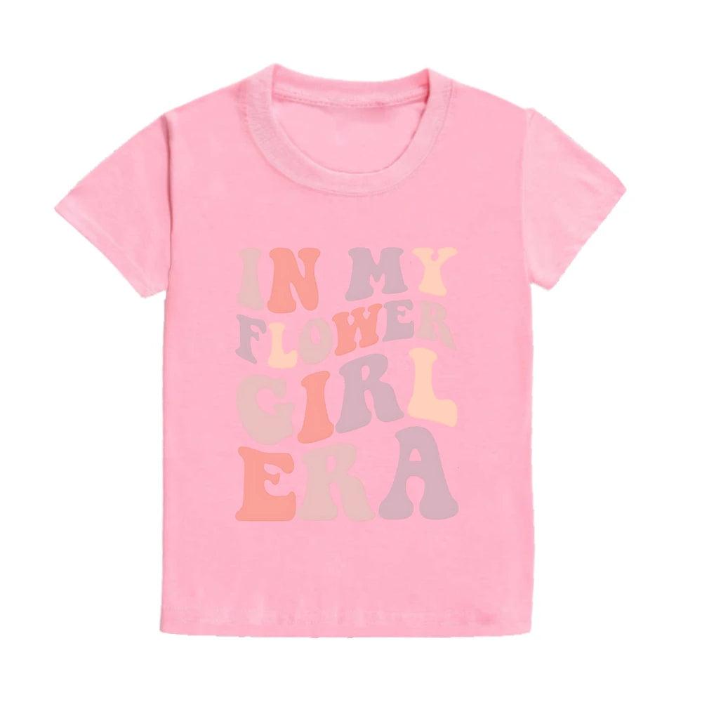 in my flower girl era kids t-shirts