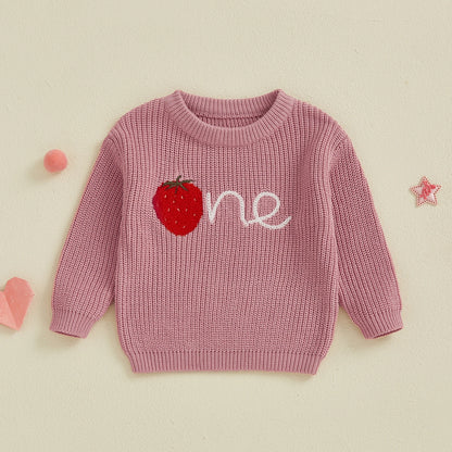 strawberry one kids knit crew sweater