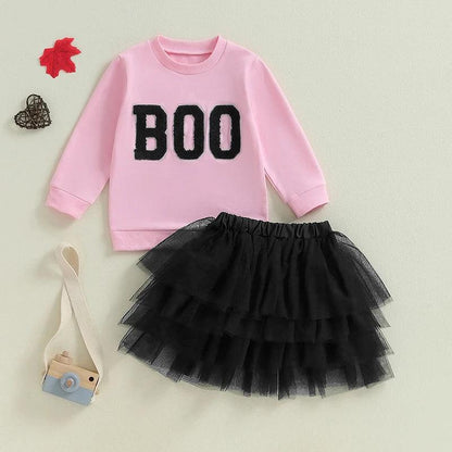 boo tulle kids outfit - basil boutique