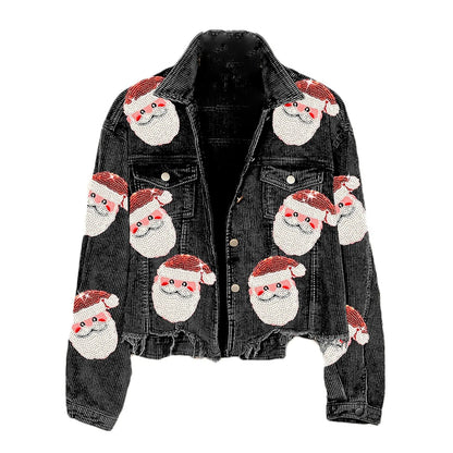 santa claus sequin cropped jacket