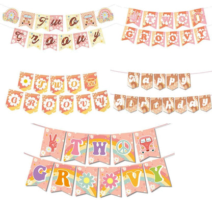 two groovy birthday banners - basil boutique