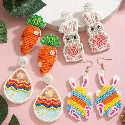 easter beaded earrings