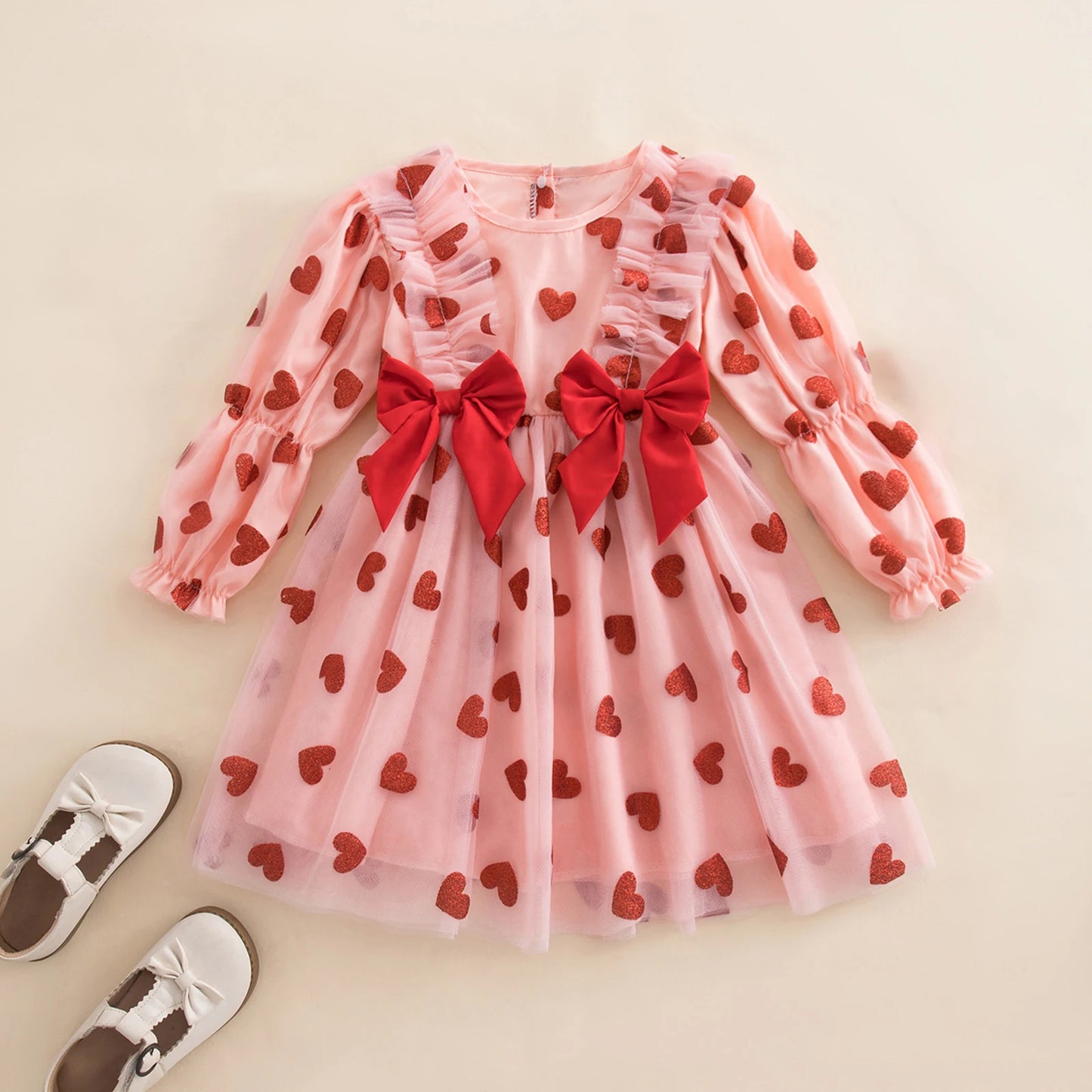 sealed with hearts + bows kids dress