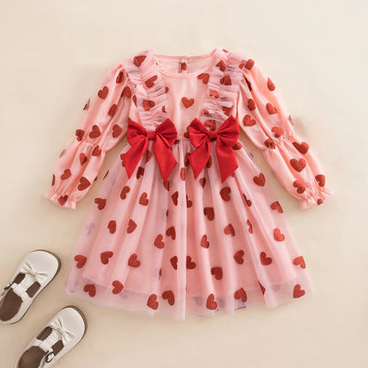 sealed with hearts + bows kids dress
