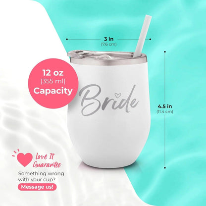 bride engraved wine tumbler - basil boutique