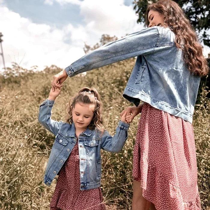 mama + mini matching denim jackets - basil boutique