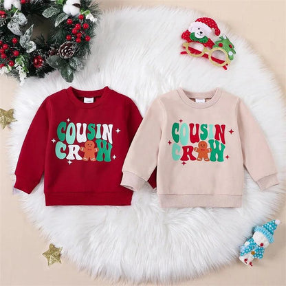 cousin crew christmas kids crew sweatshirt - basil boutique