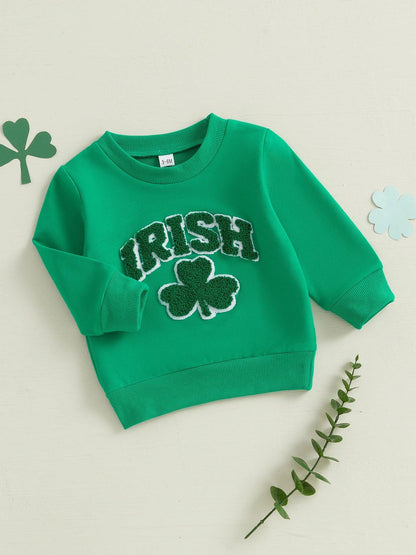 irish shamrock kids crew sweatshirt