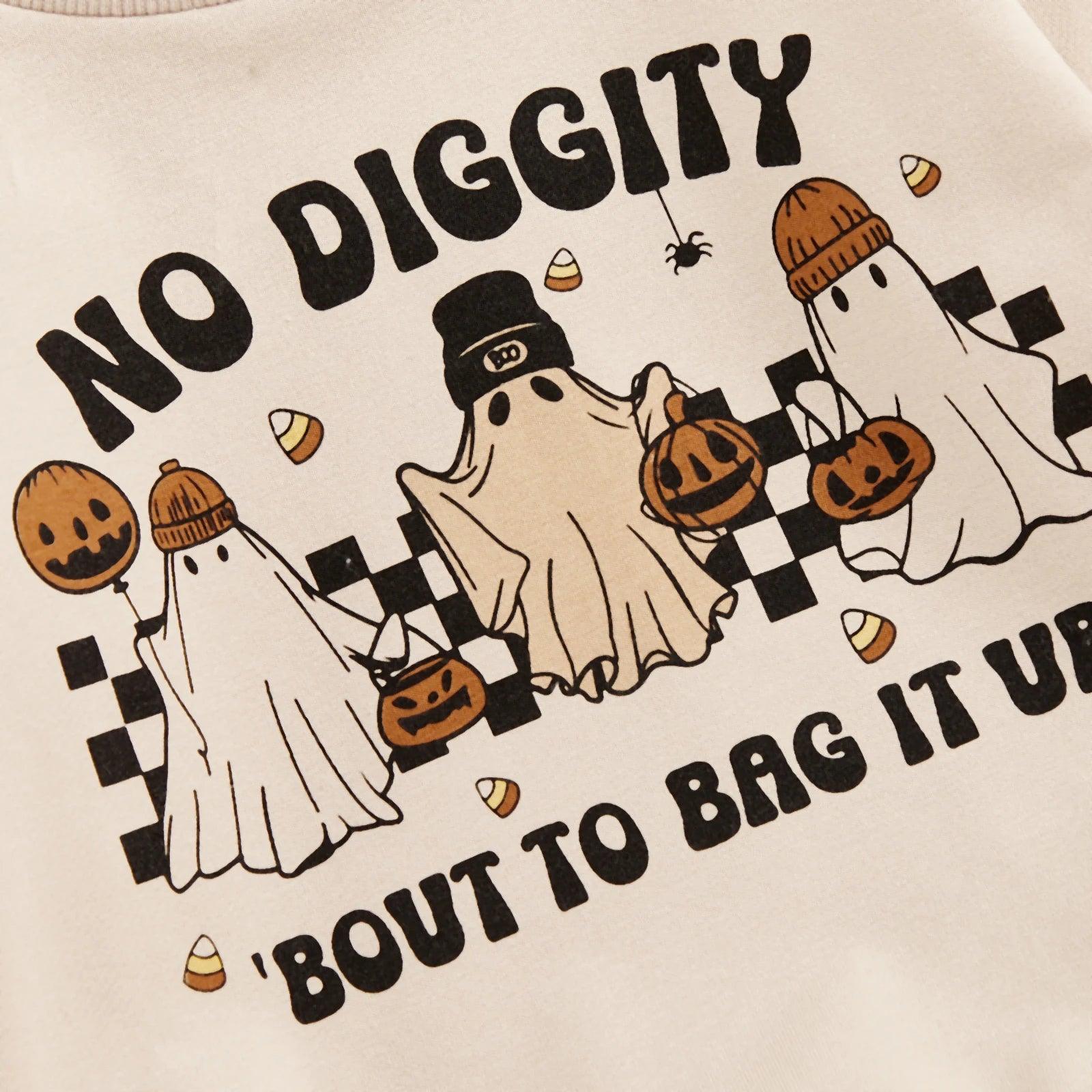 no diggity halloween kids outfit - basil boutique