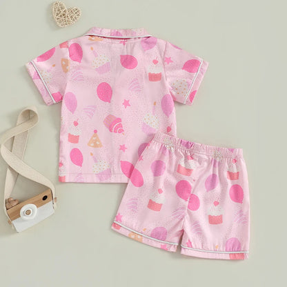 birthday girl kids pajama set