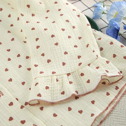 heart ruffle pajamas