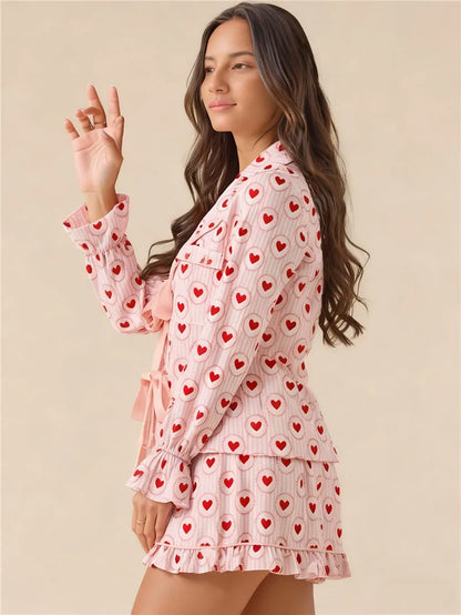 heart ruffle pajamas