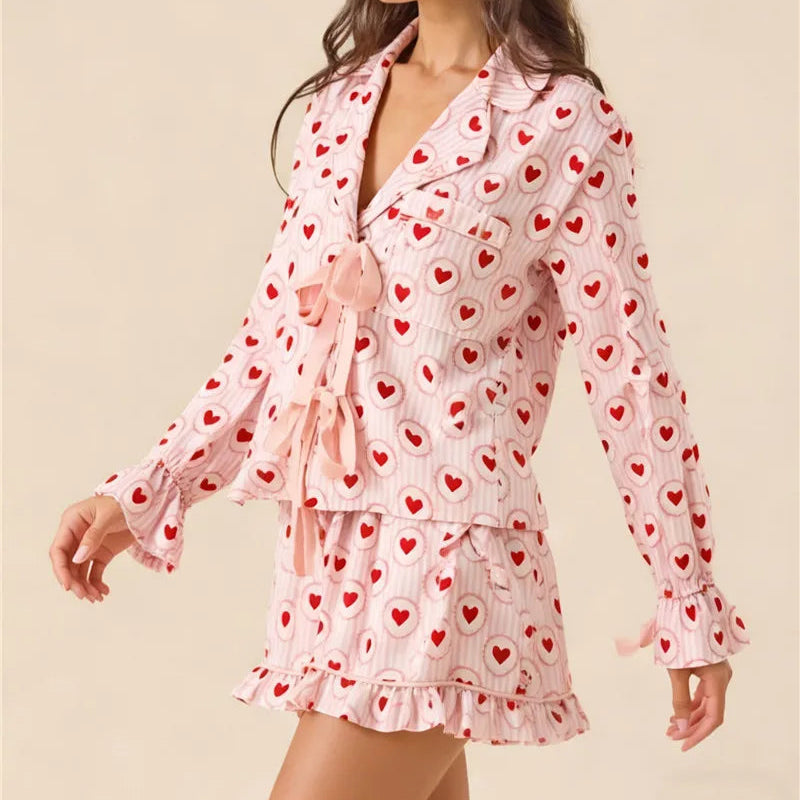 heart ruffle pajamas