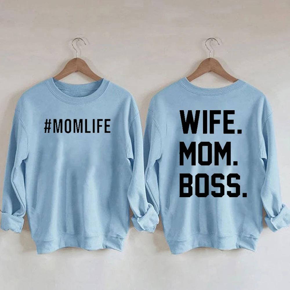 wife mom boss crew sweatshirt - basil boutique