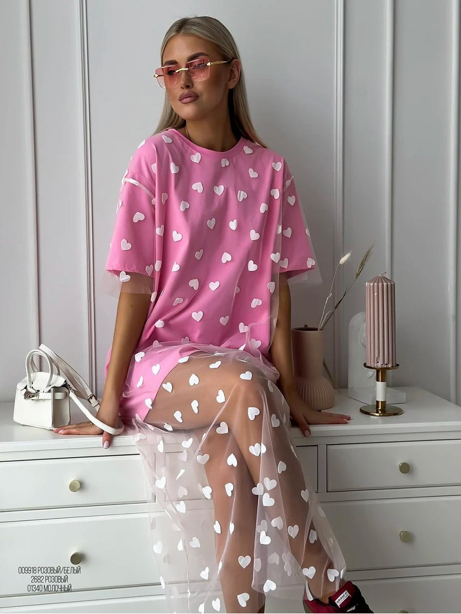 heart mesh tops + dresses