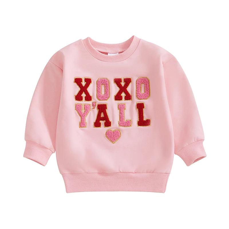 xoxo y'all kids crew sweatshirt