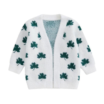 lucky shamrock kids cardigan
