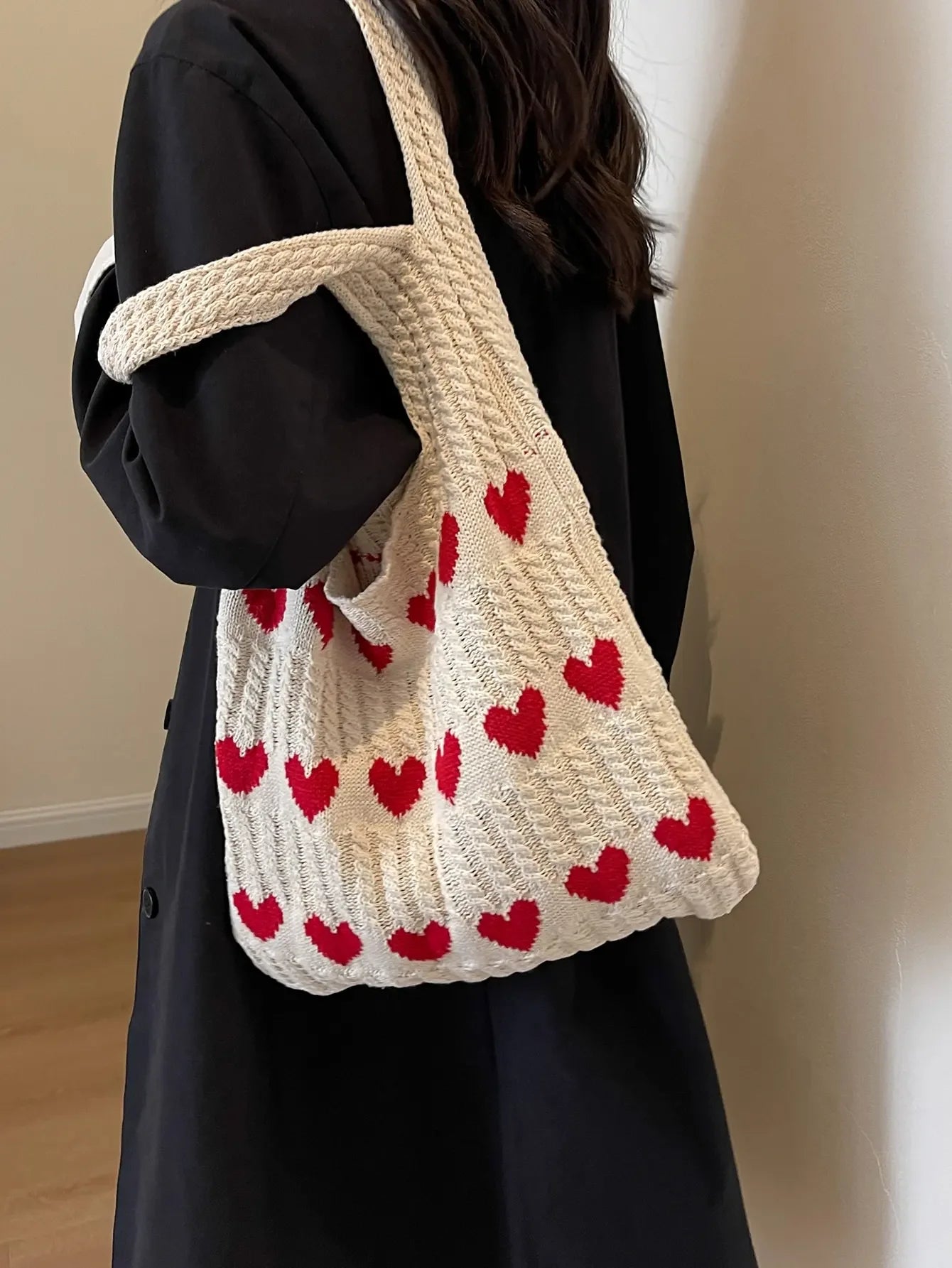 heart crochet handbag