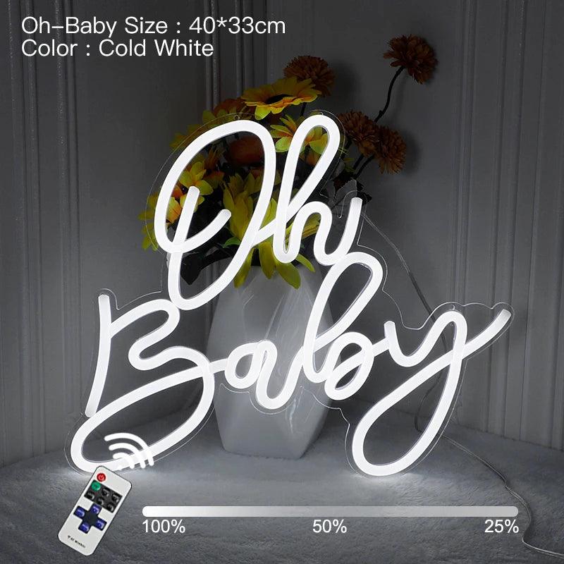 oh baby neon sign - basil boutique