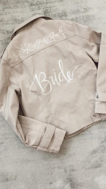 personalized faux leather jacket - basil boutique