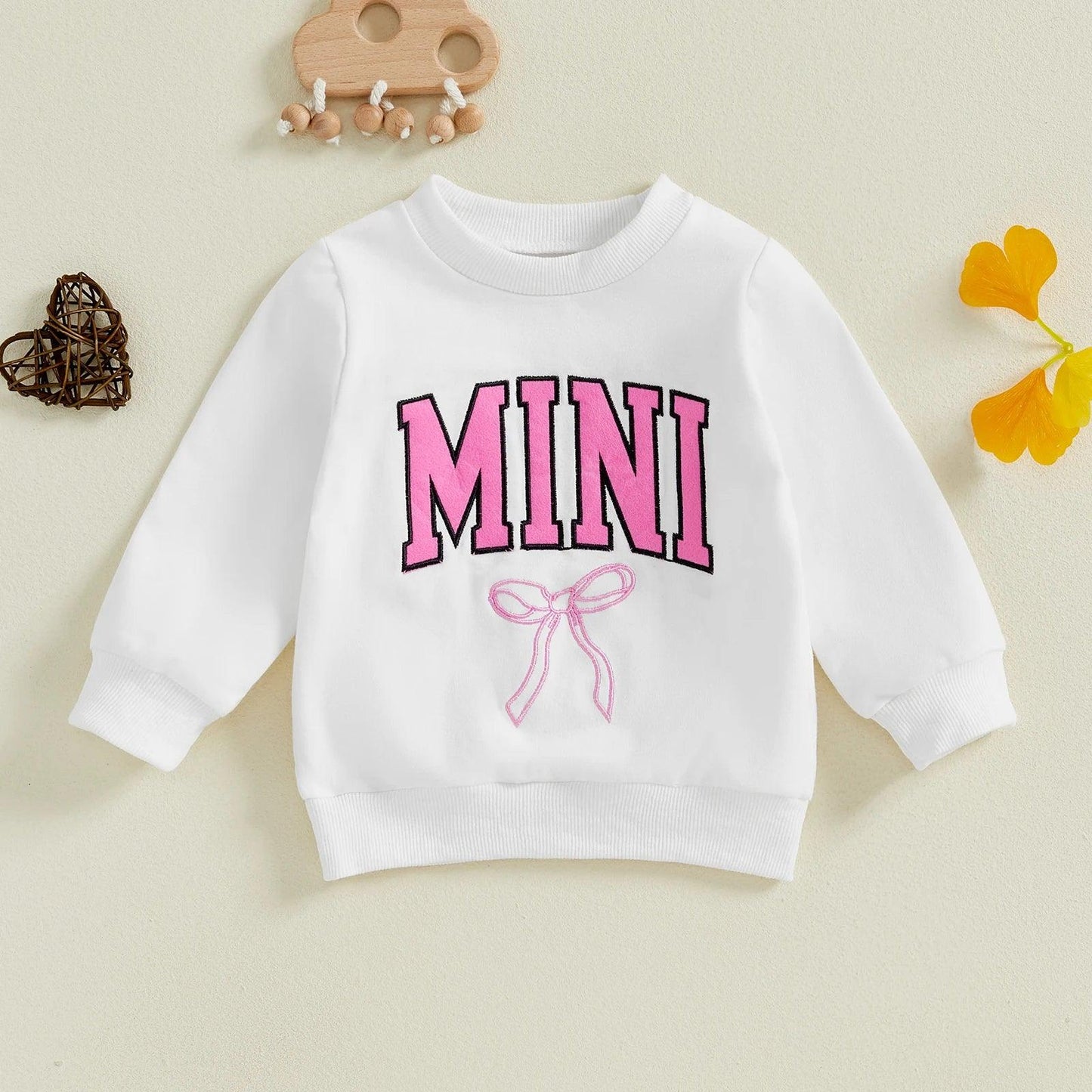 mama + mini bow matching crew sweatshirts