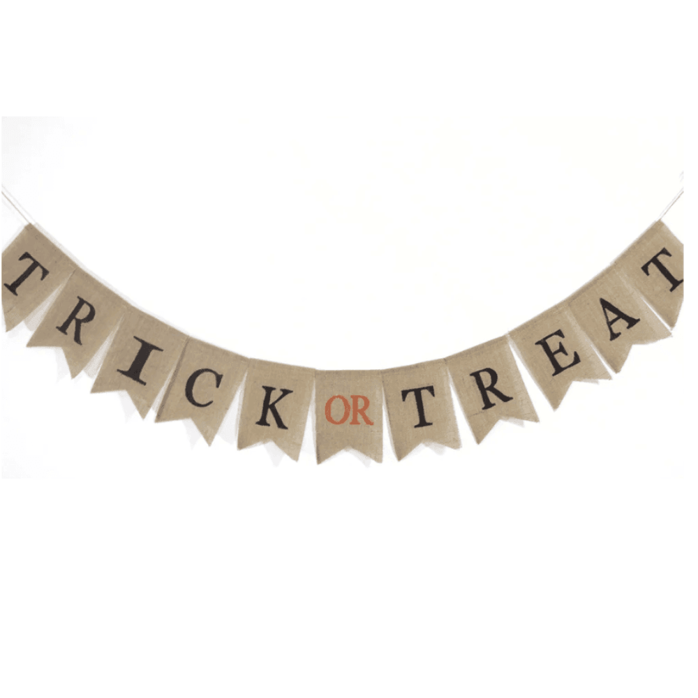 trick-or-treat burlap banner - basil boutique