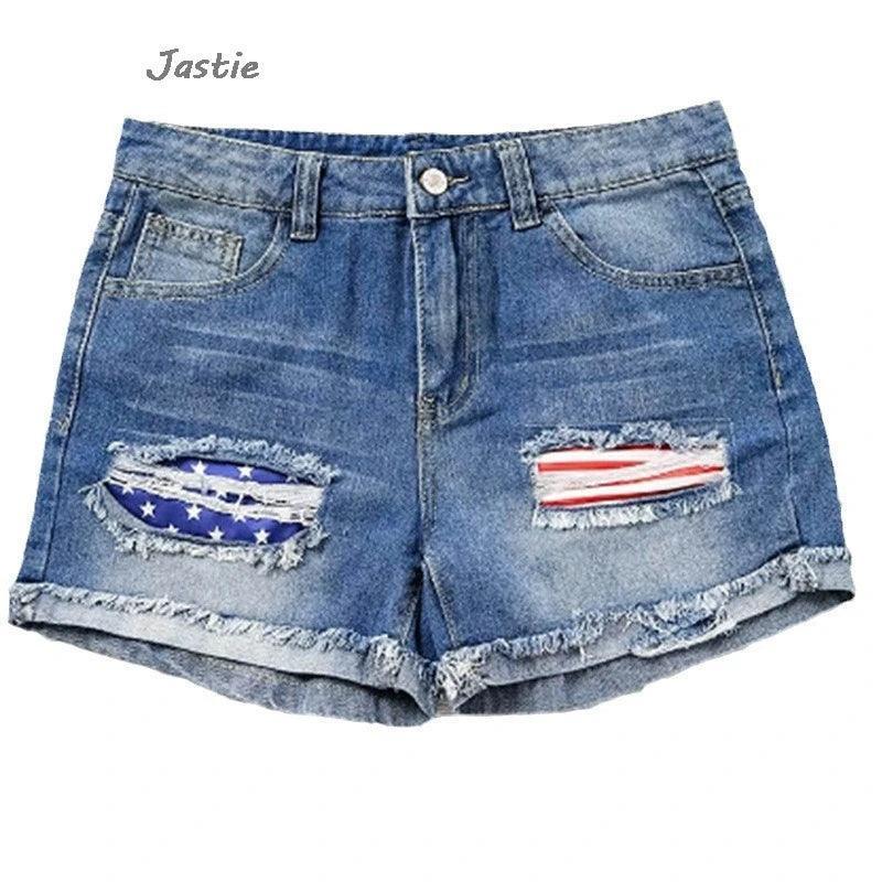 american flag denim shorts - basil boutique