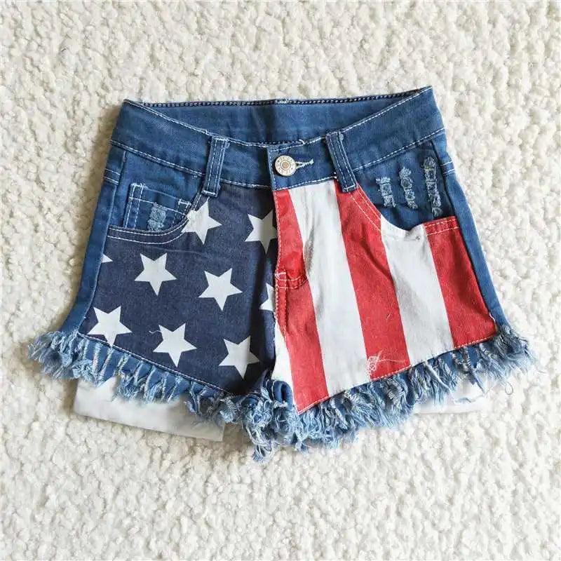 american flag kids shorts - basil boutique