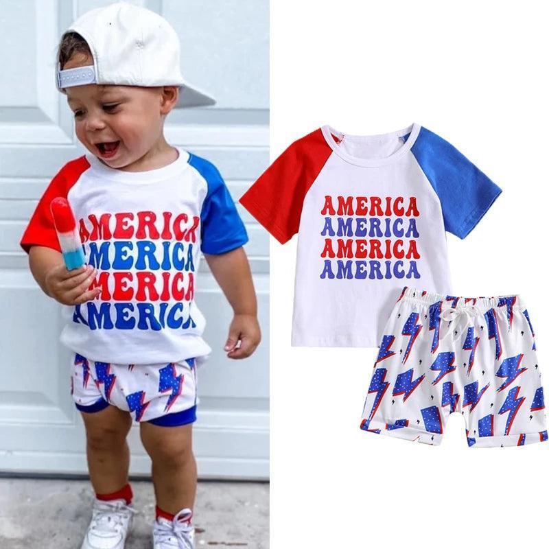 american lightning kids outfit - basil boutique