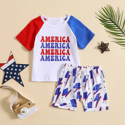 american lightning kids outfit - basil boutique