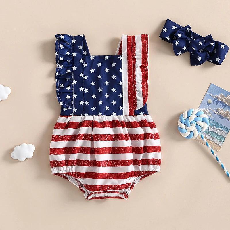 american ruffle girls set - basil boutique