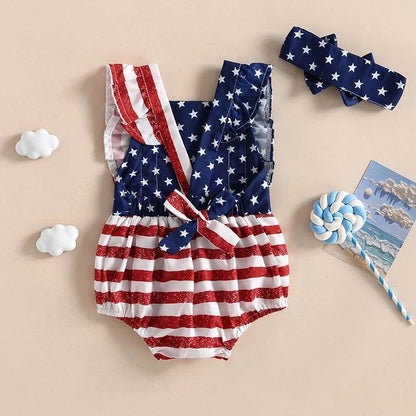 american ruffle girls set - basil boutique