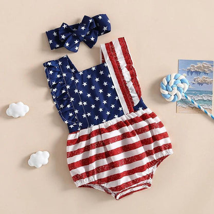 american ruffle girls set - basil boutique