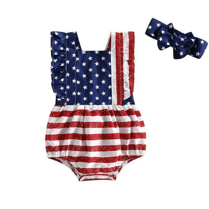 american ruffle girls set - basil boutique