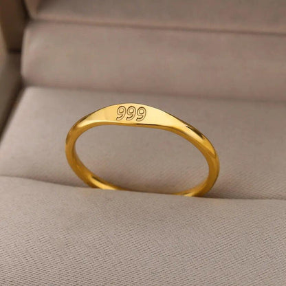 angel number engraved ring - basil boutique