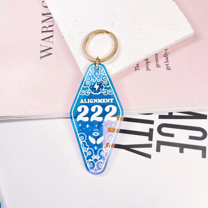 angel number holographic hotel key chains - basil boutique