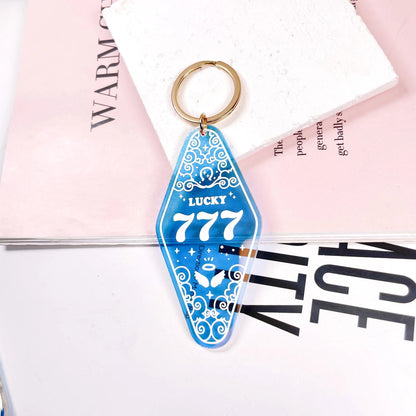 angel number holographic hotel key chains - basil boutique